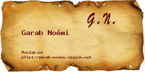 Garab Noémi névjegykártya